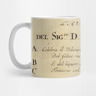 Vivaldi | Autumn | Original handwritten text by Antonio Vivaldi | The four Seasons Mug